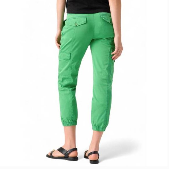 SANCTUARY Rebel Cargo Mid Rise Cropped Cotton Pants in Green Goddess size 24 NWT - Picture 2 of 16